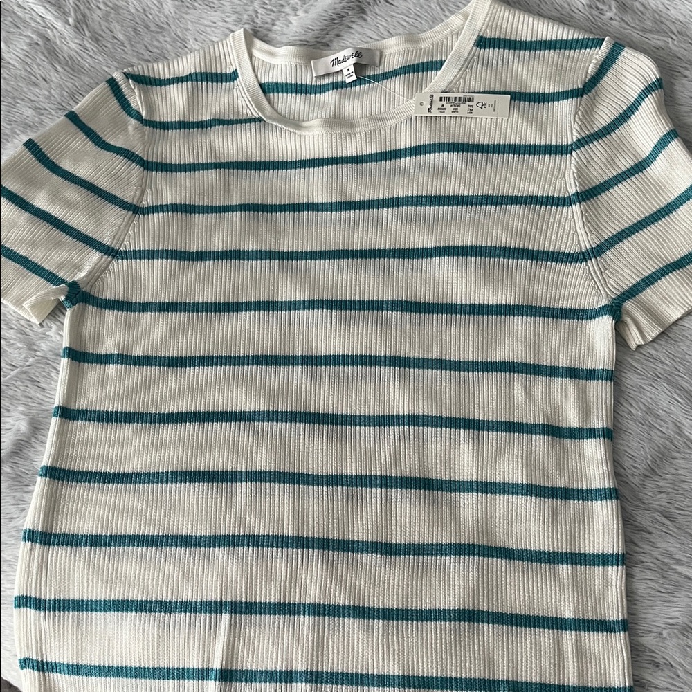 Madewell Striped Ribbed Short Sleeve Top